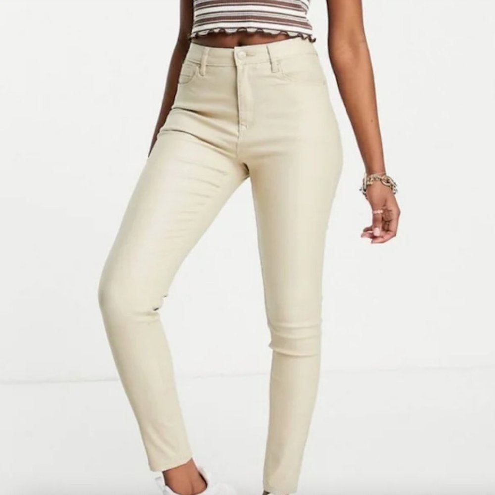 Zara Trafaluc Skinny Ivory Stretchy Jeans Pants